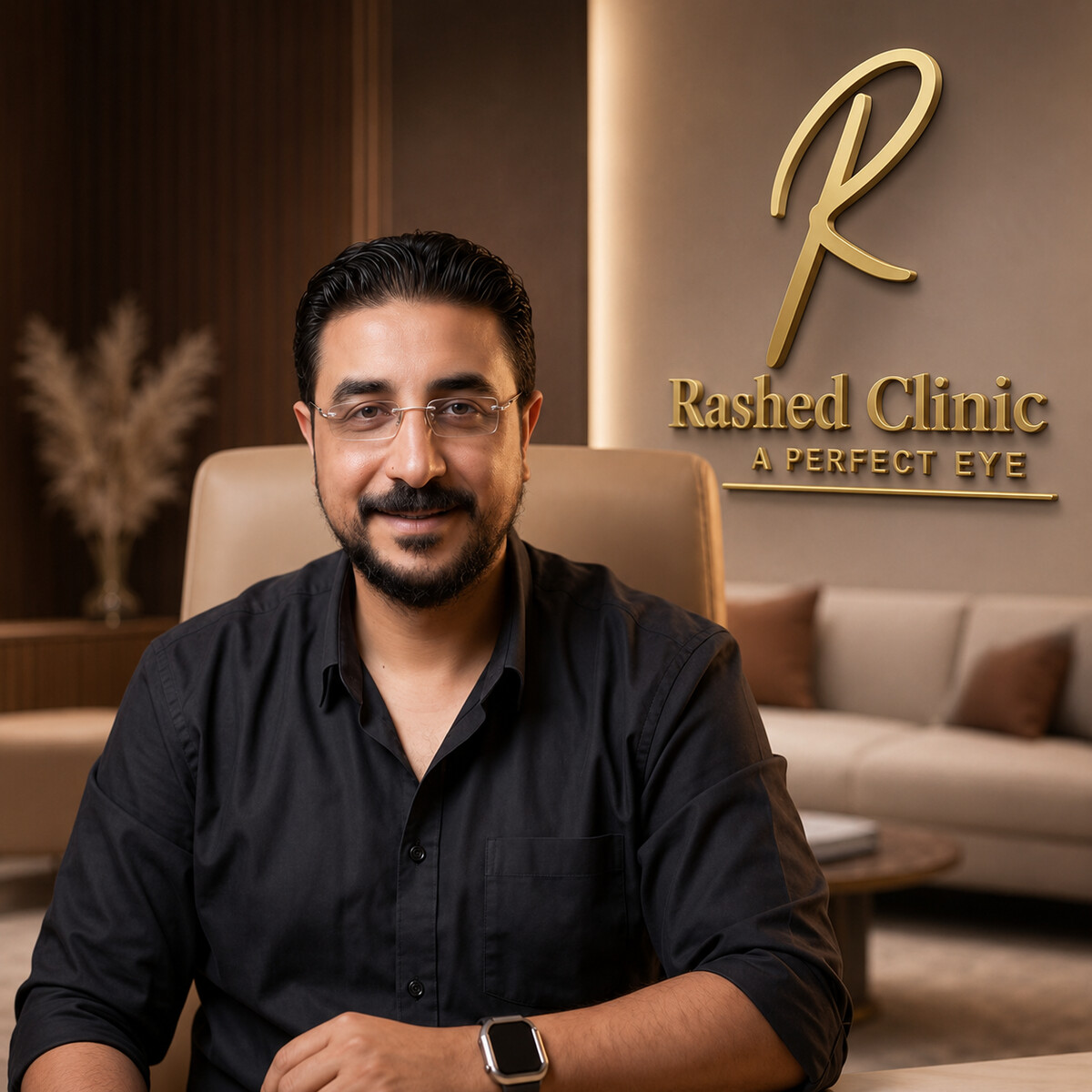 د. محمود راشد داخل عيادة راشد بالإسكندرية